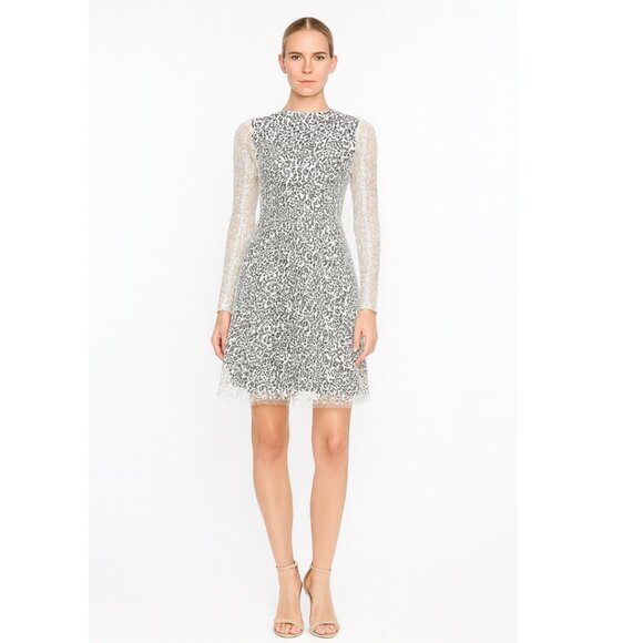 Carven Lace Long Sleeve Mini Dress Small White NEW - Picture 1 of 11